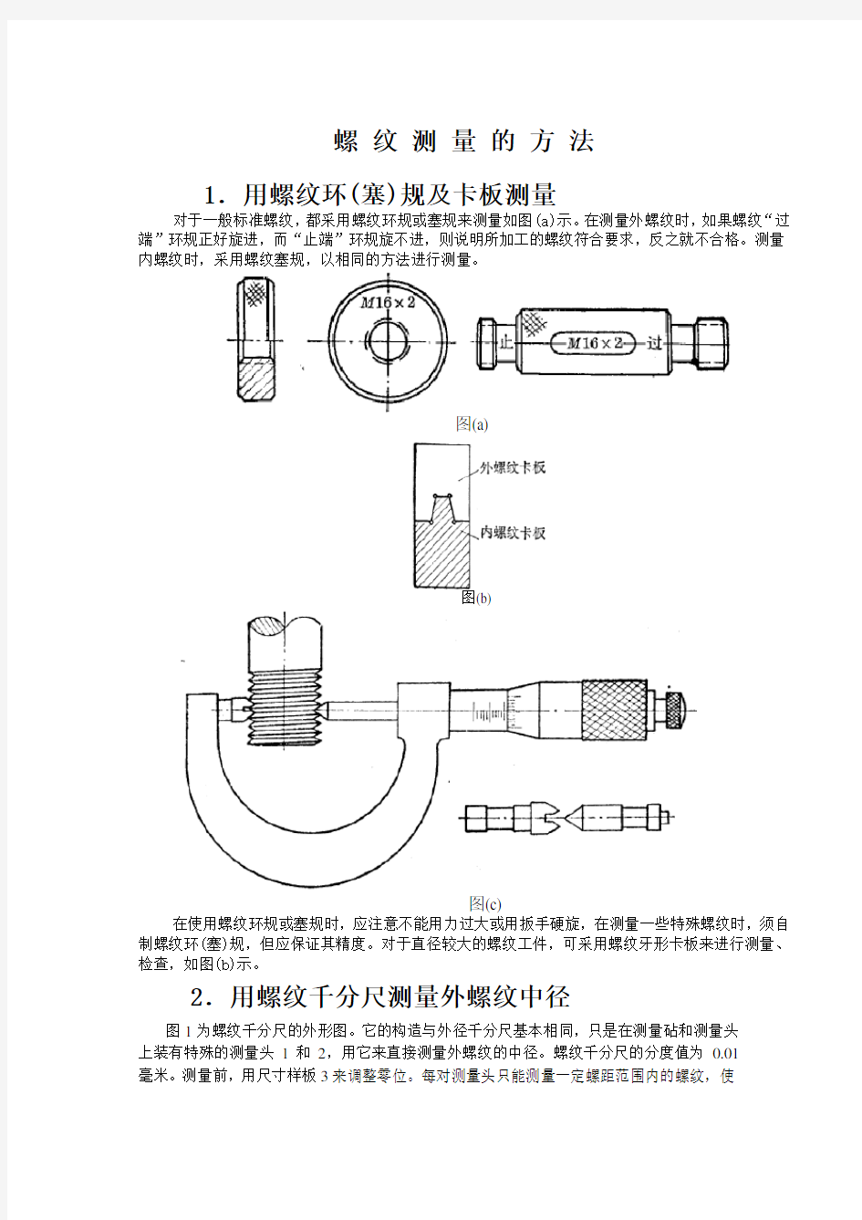 螺 纹 测 量 的 方 法