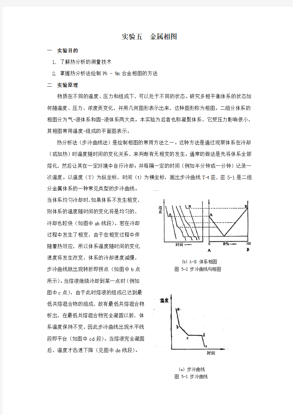 实验五 金属相图