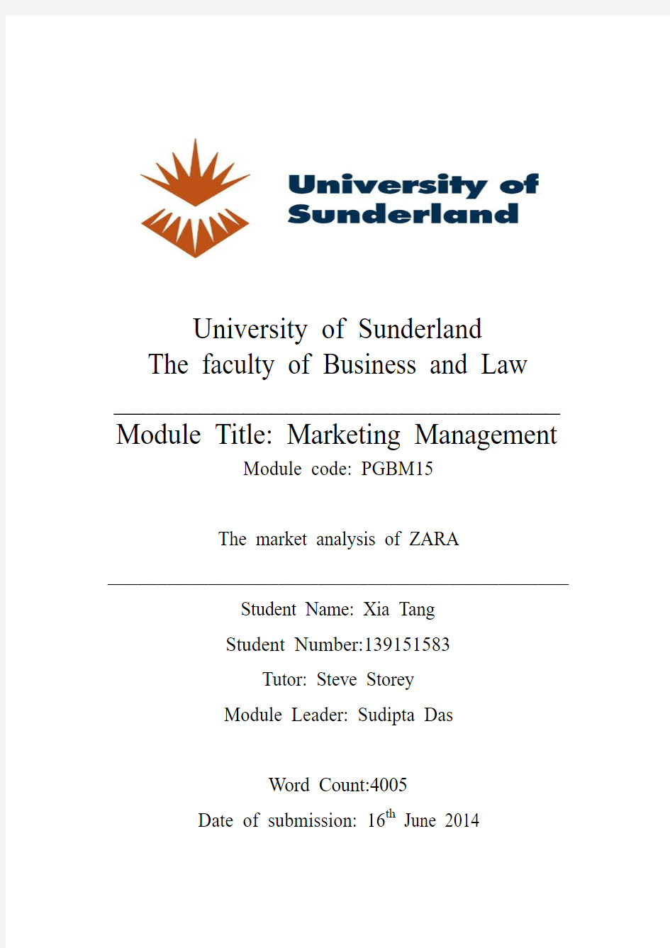 Assignment of marketing -ZARA