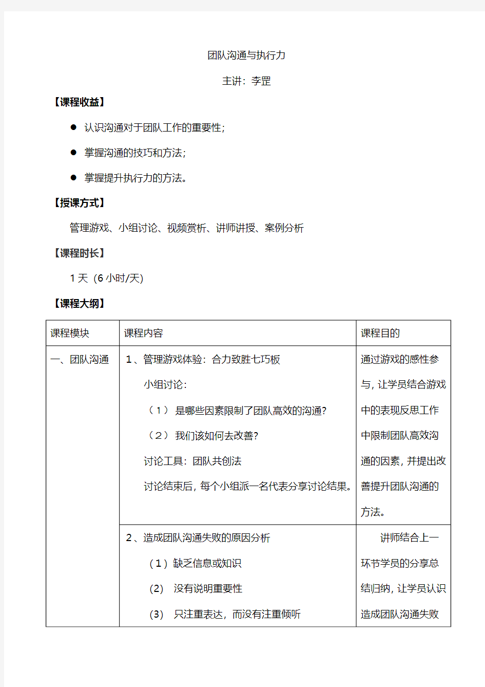 《有效沟通与团队执行力》