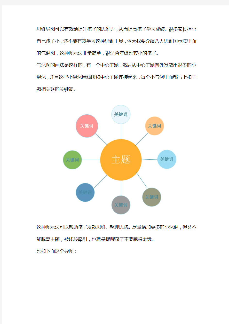 如何用气泡图锻炼孩子思维力、表达力、作文水平