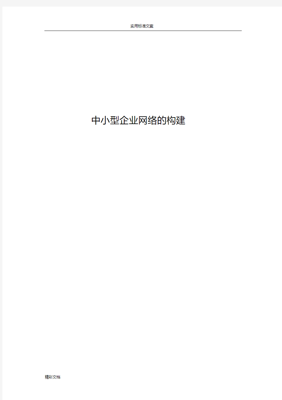 中小型企业网络地构建-毕业论文