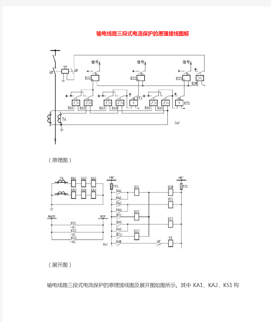 输电线路三段式电流保护原理接线图解