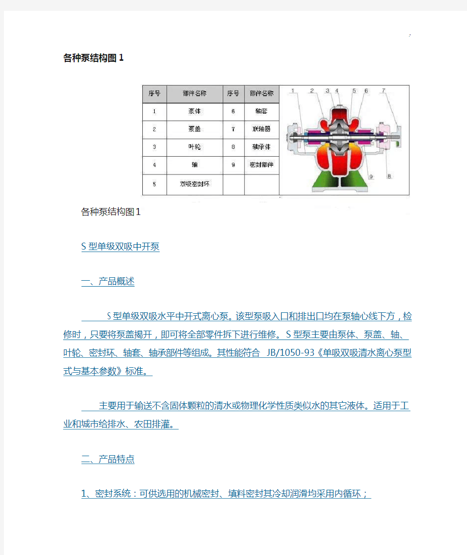 各种水泵结构图图示说明整理完全