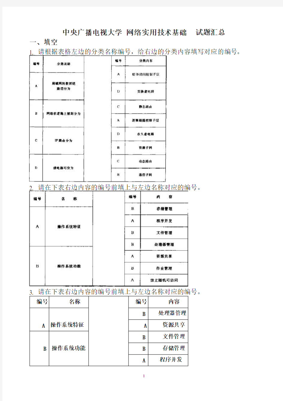 电大网络实用基础汇总介绍