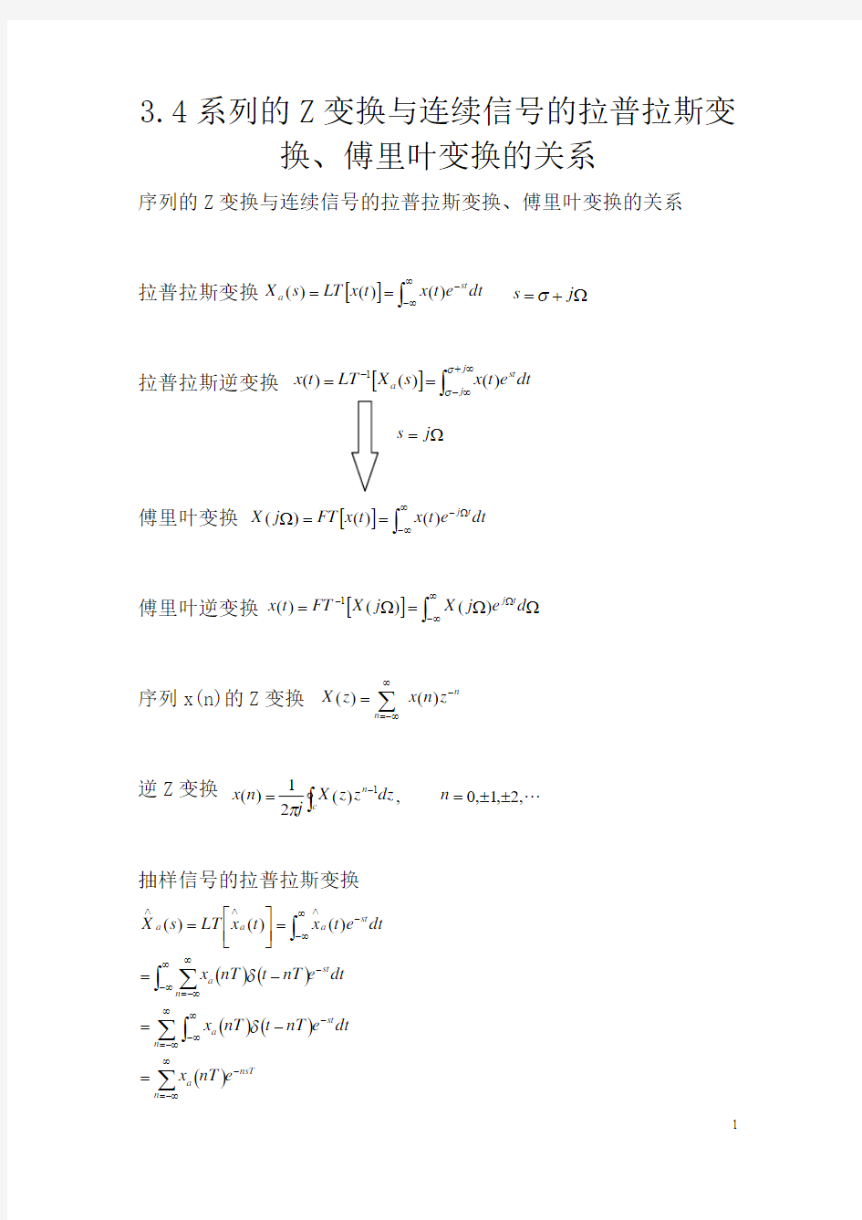 数字信号处理第三章总结