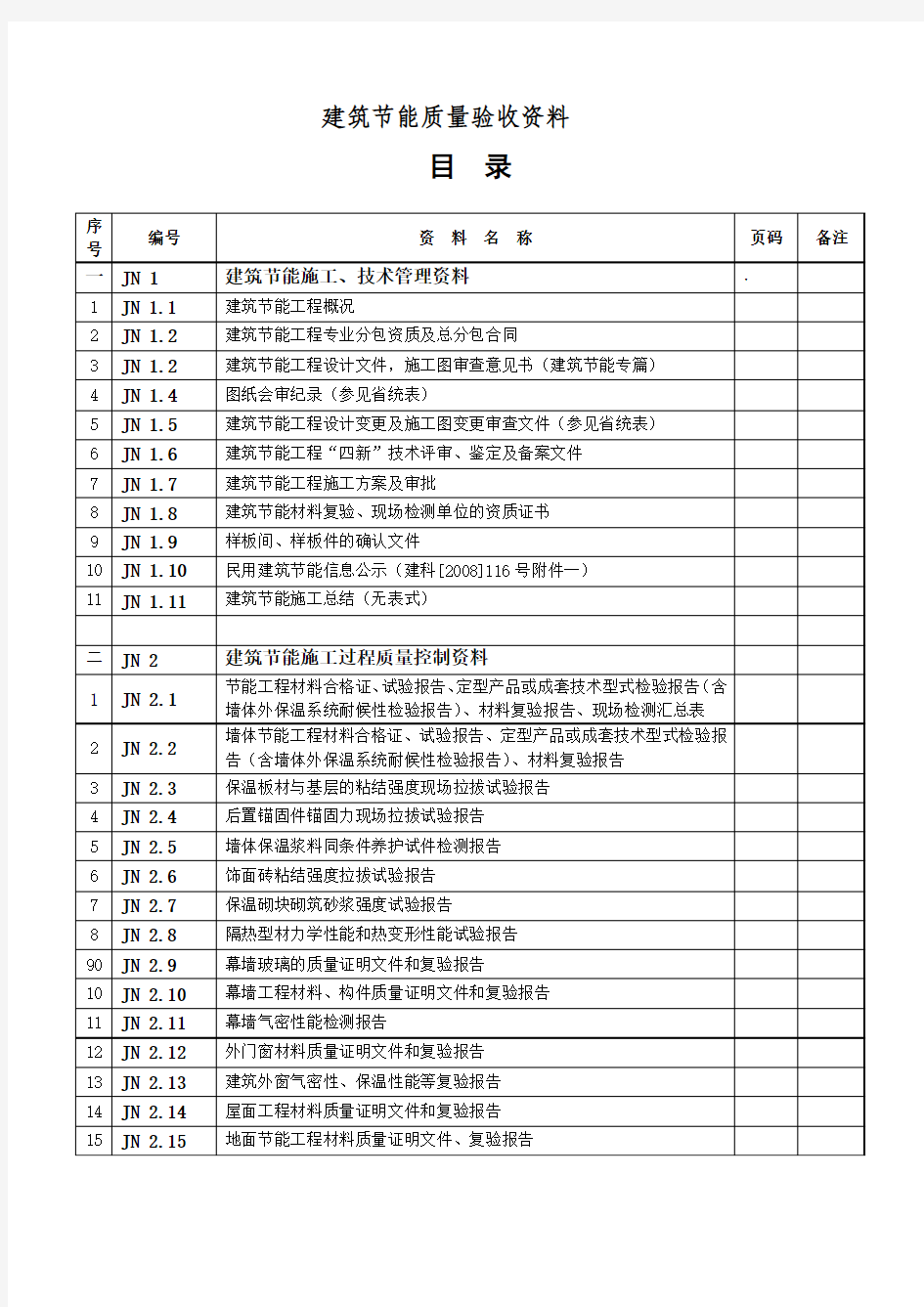 建筑节能质量验收资料