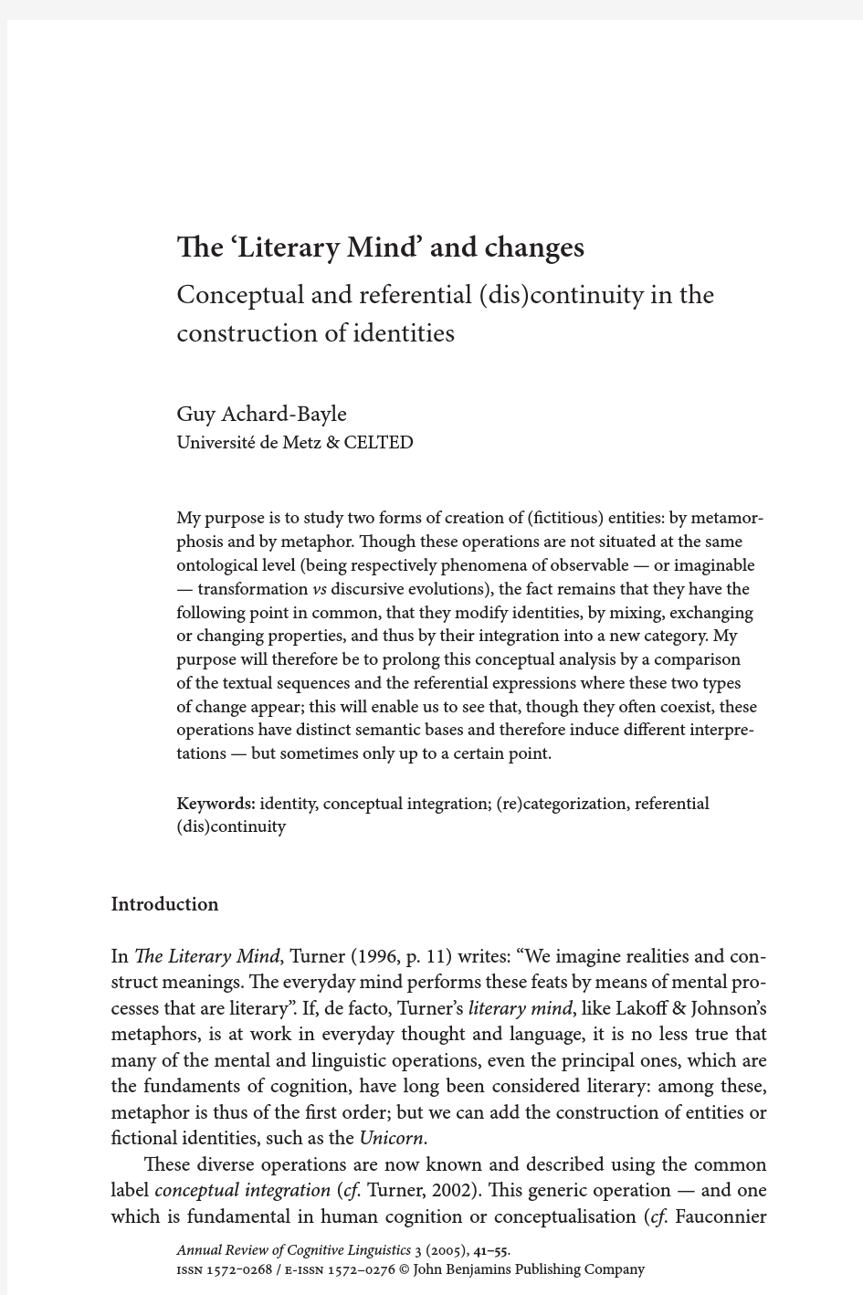 2005-3-The ‘Literary Mind’ and changes-Conceptual and referential (dis)