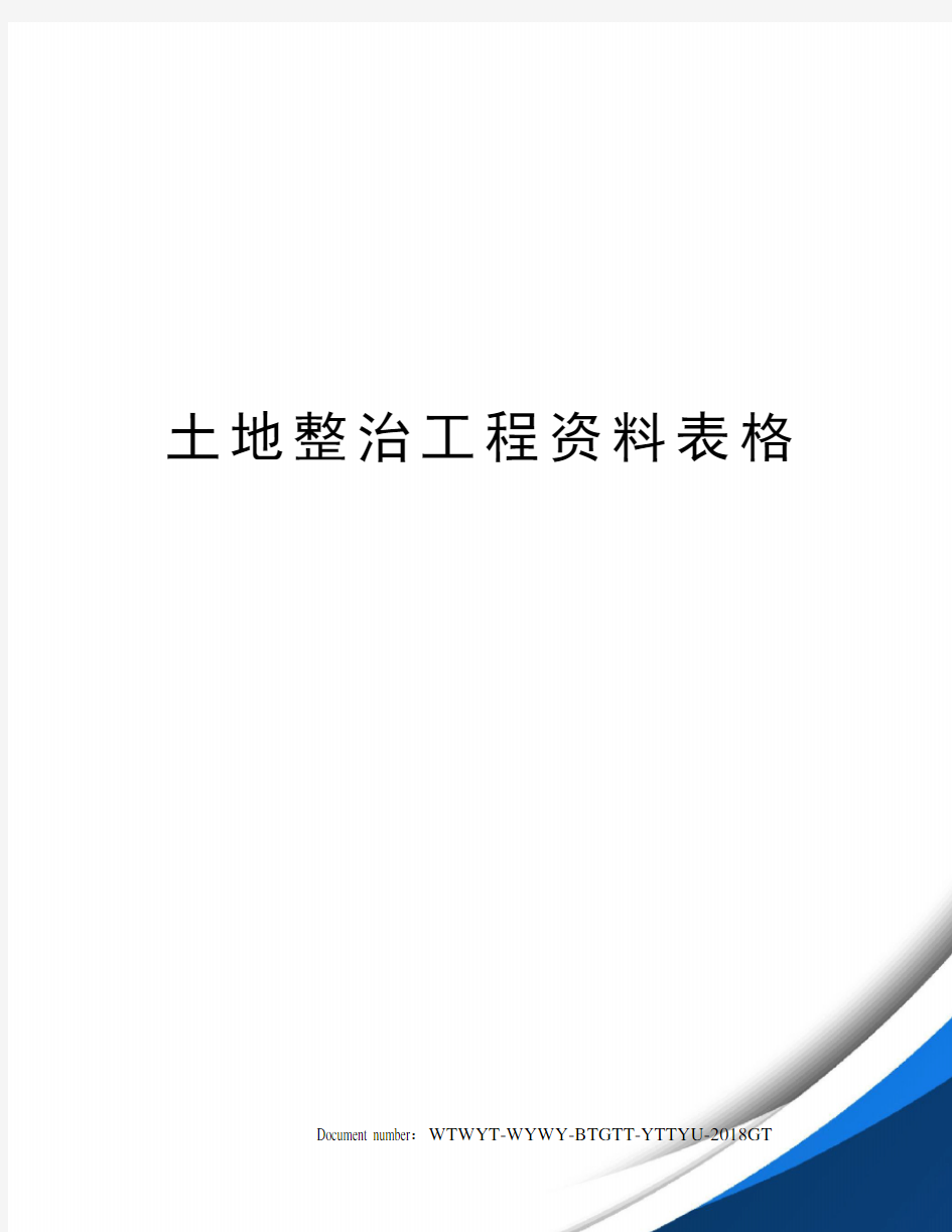 土地整治工程资料表格