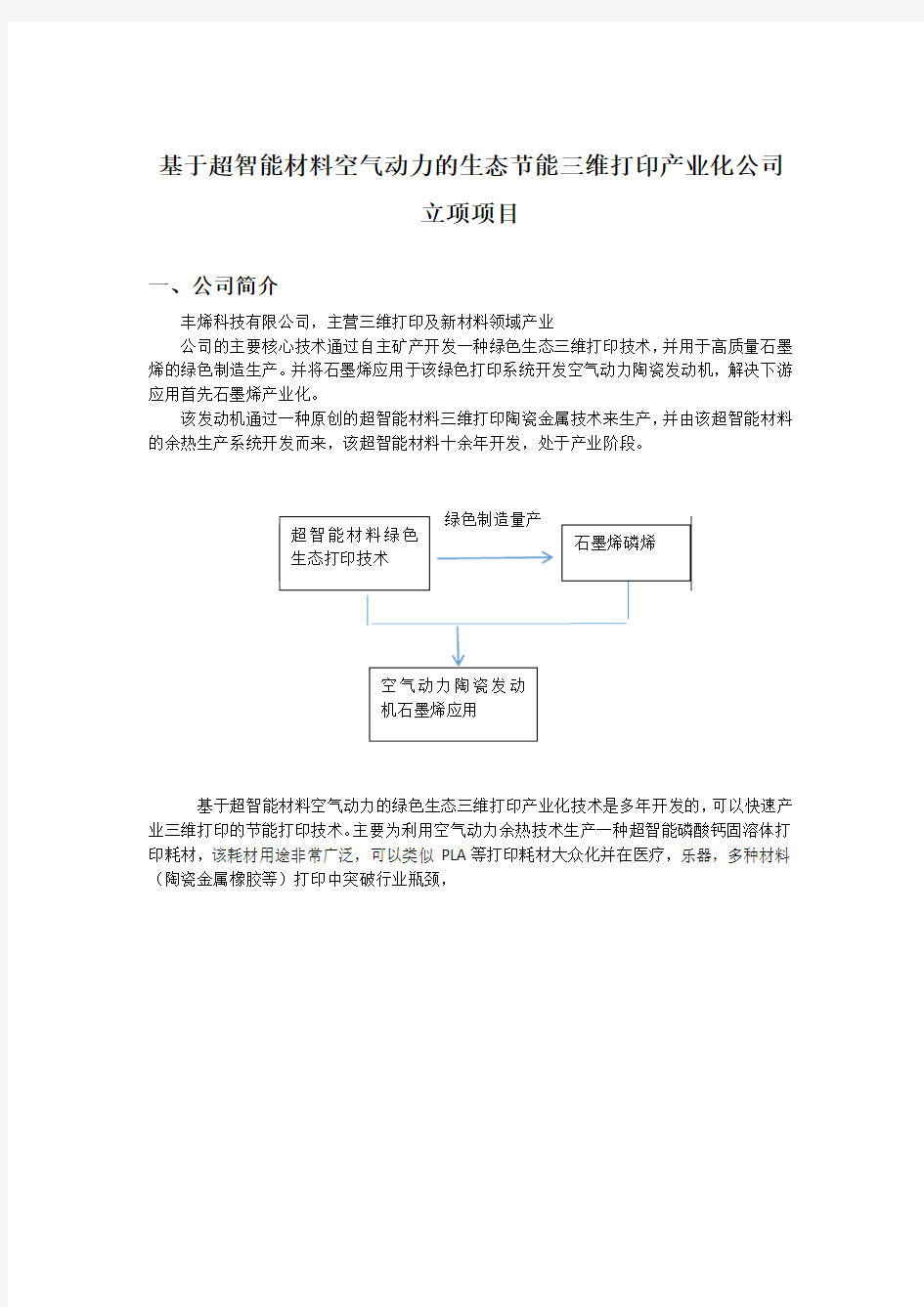 丰希科技有限公司项目简介