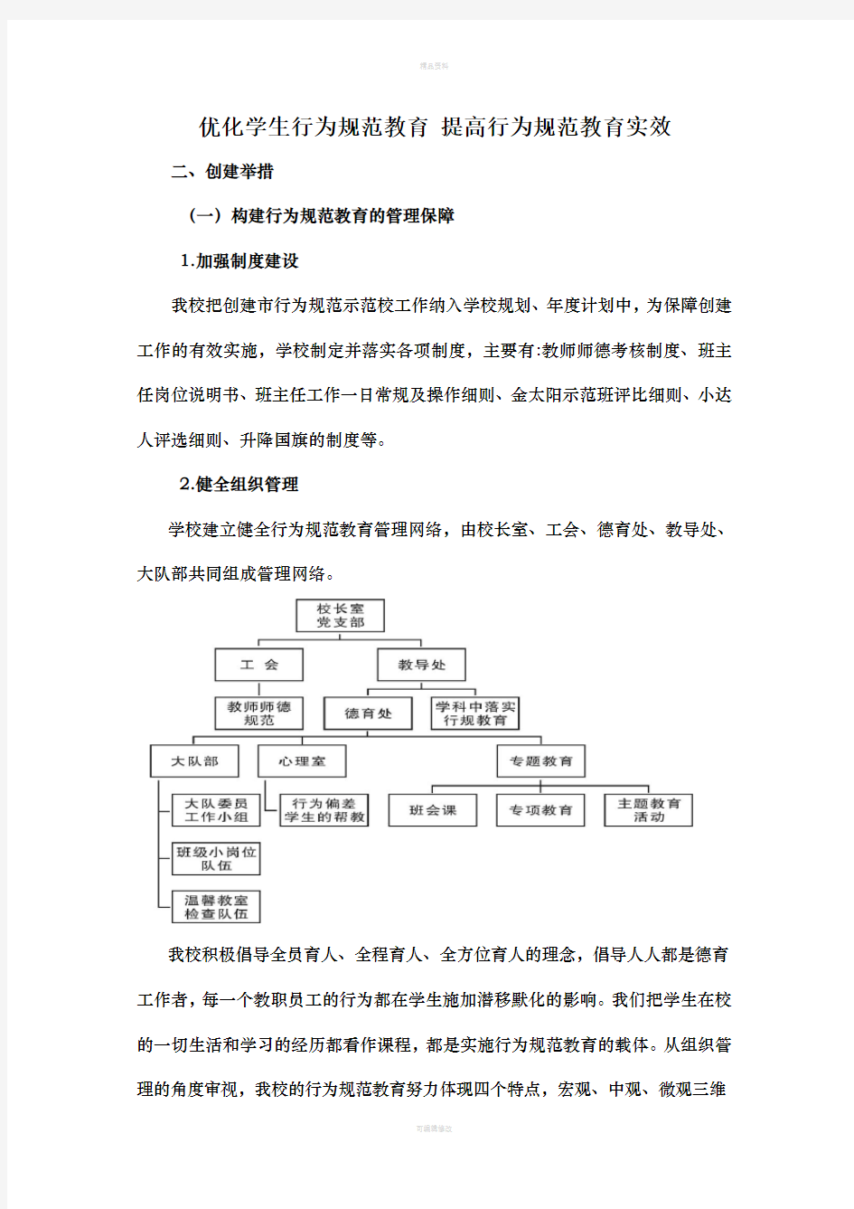 优化学生行为规范教育-提高行为规范教育实效