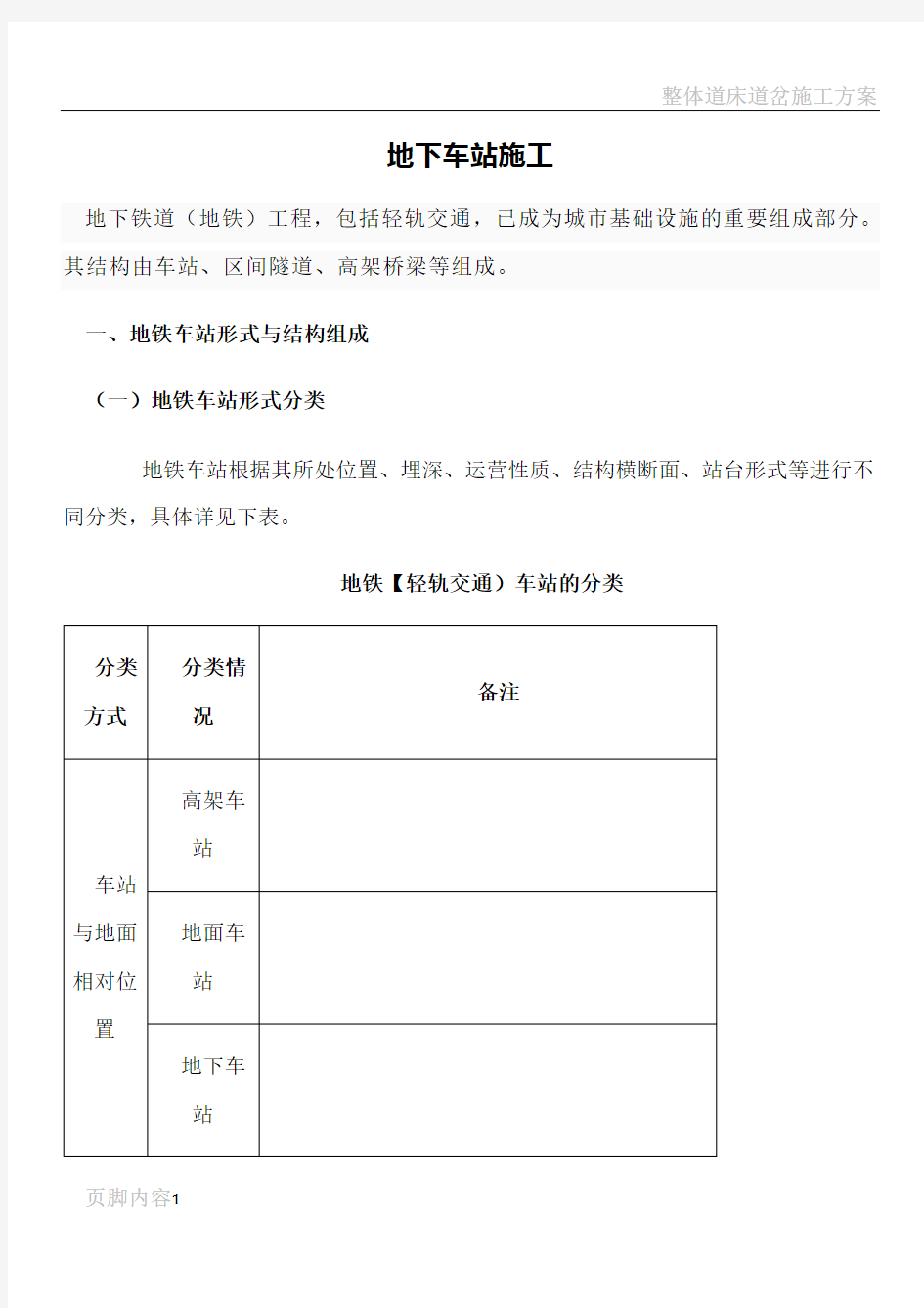 地铁地下车站施工