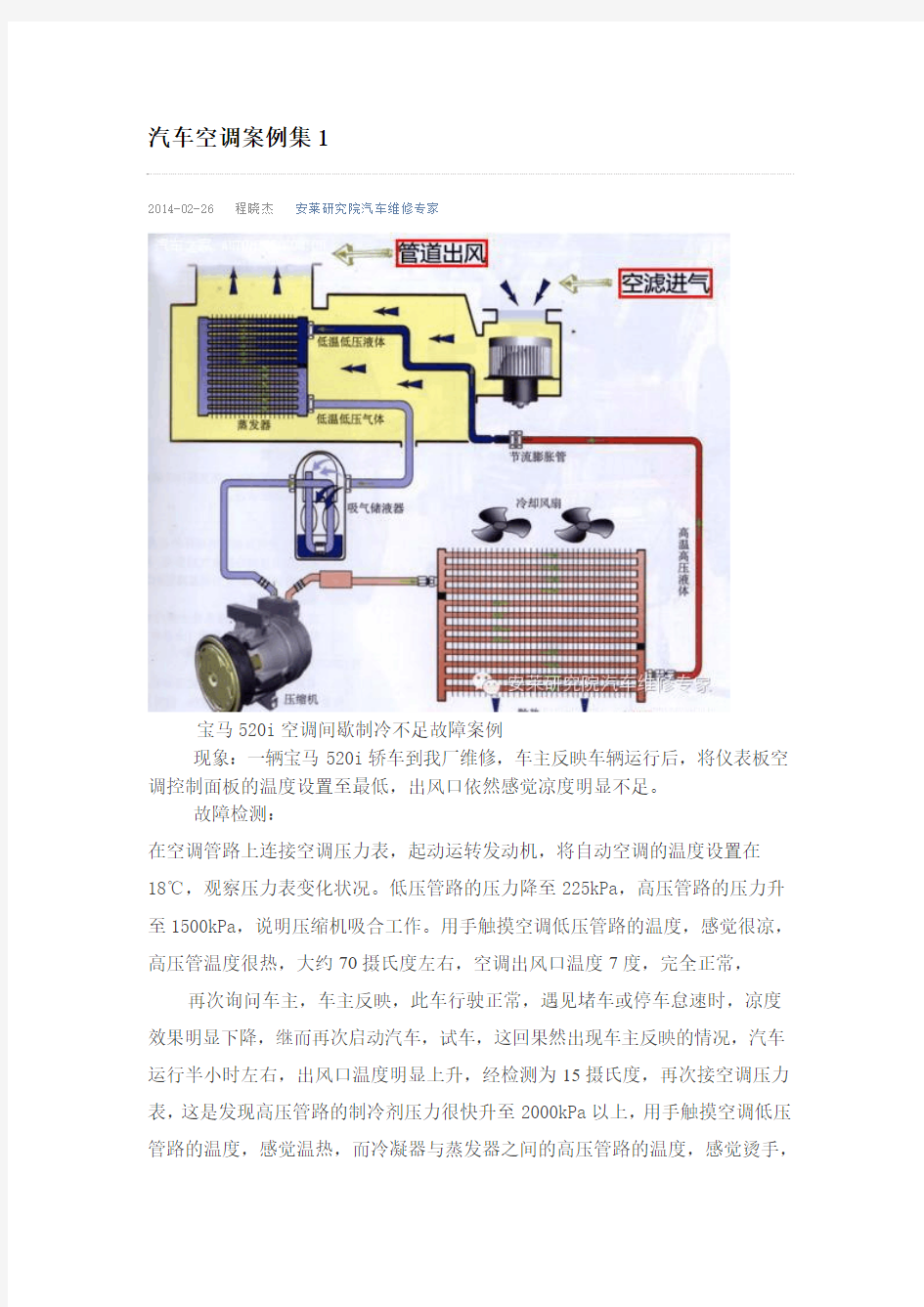 汽车空调案例集