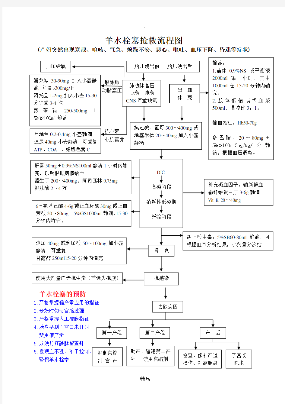 图羊水栓塞抢救流程图