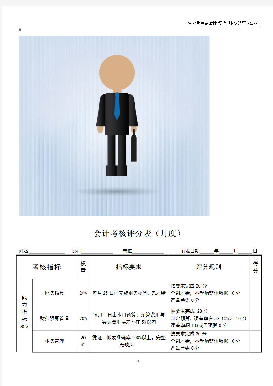 会计绩效考核表