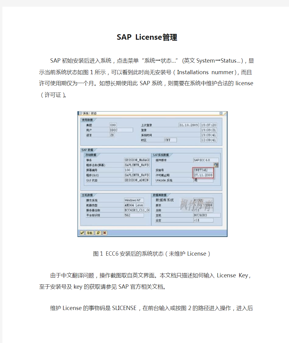SAP License管理