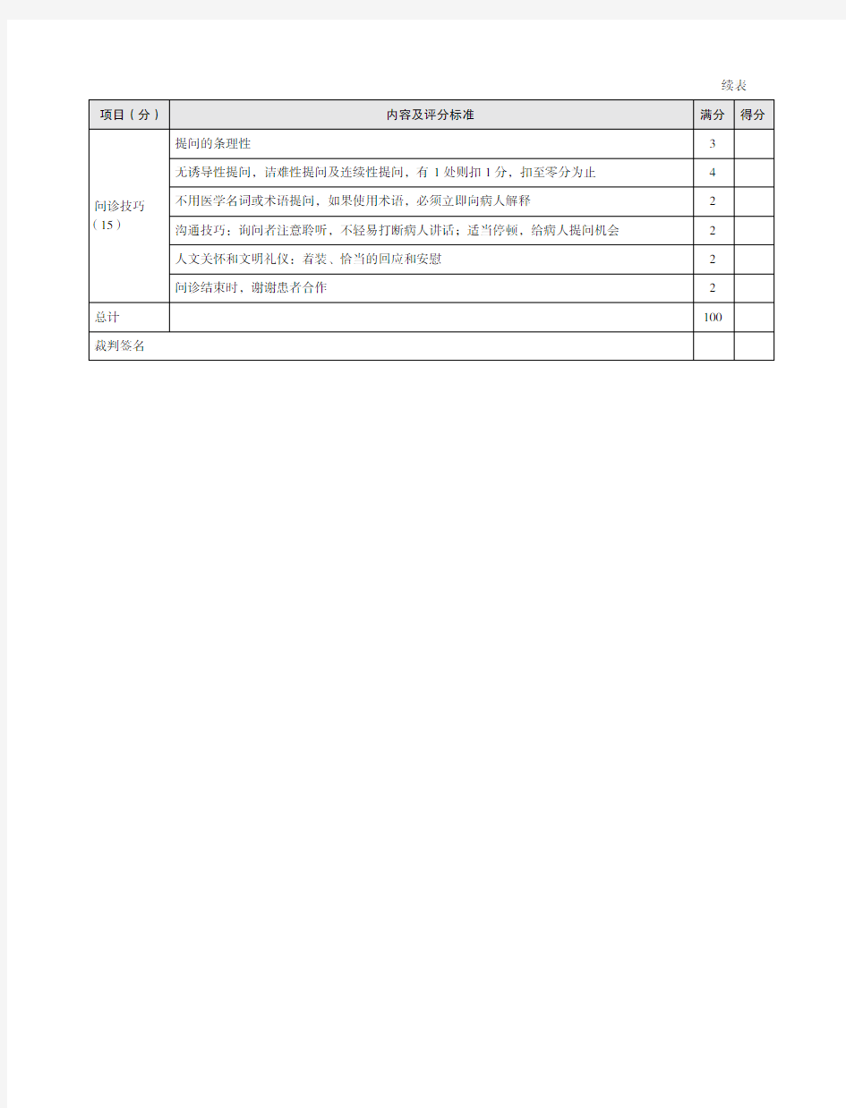 黄疸的问诊评分标准