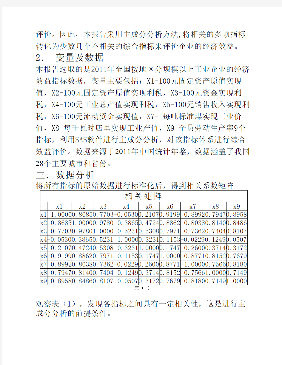 2011年全国各地区工业企业经济效益评价