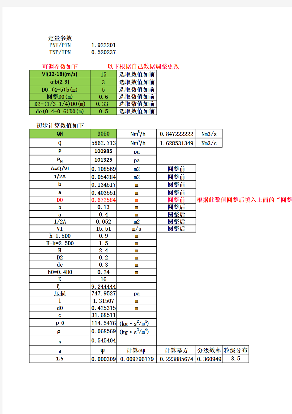 旋风分离器效率计算