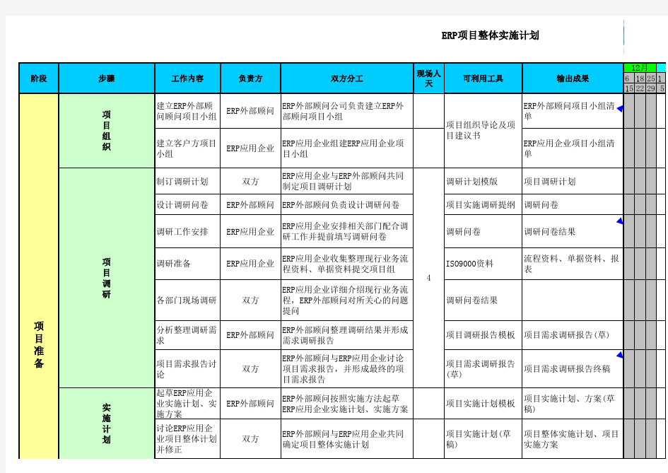 ERP项目实施计划步骤