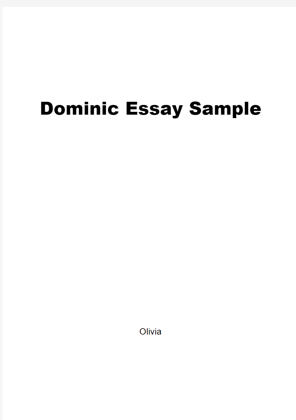 Dominic Essays