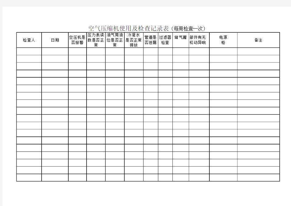 空压机检查记录表