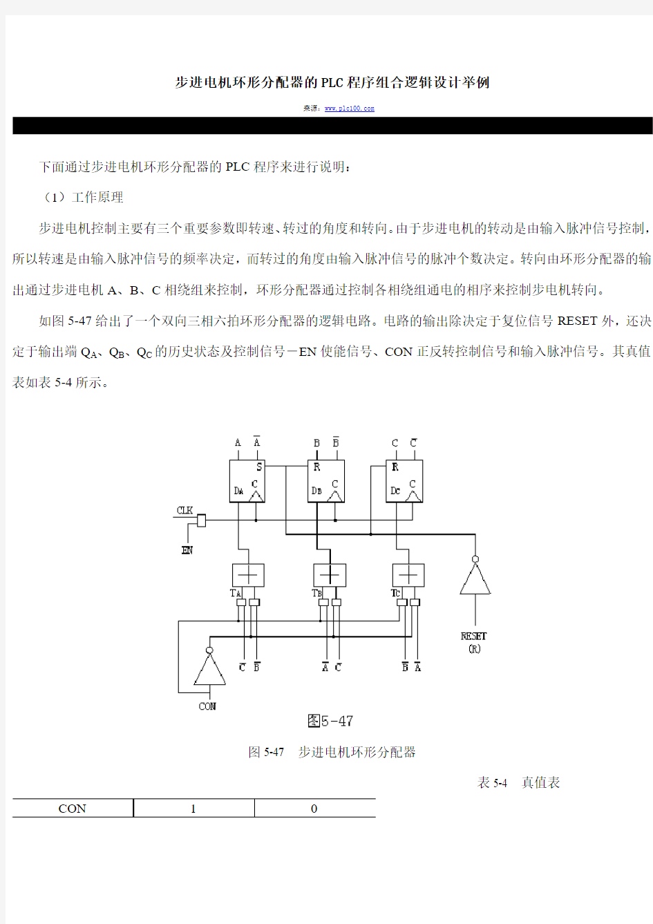 步进电机环形分配器的PLC程序组合逻辑设计举例