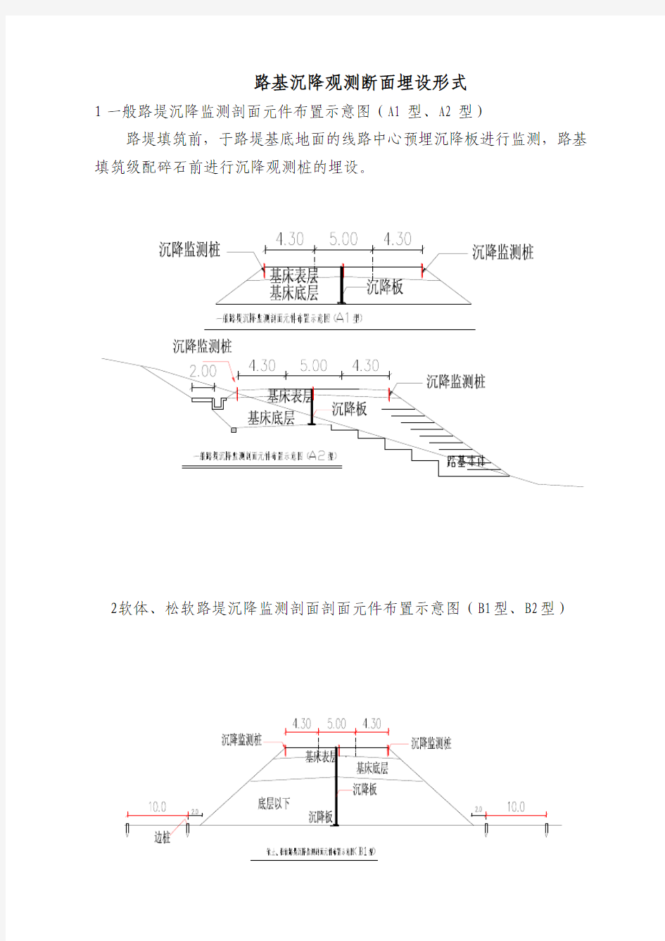 路基沉降观测断面埋设形式