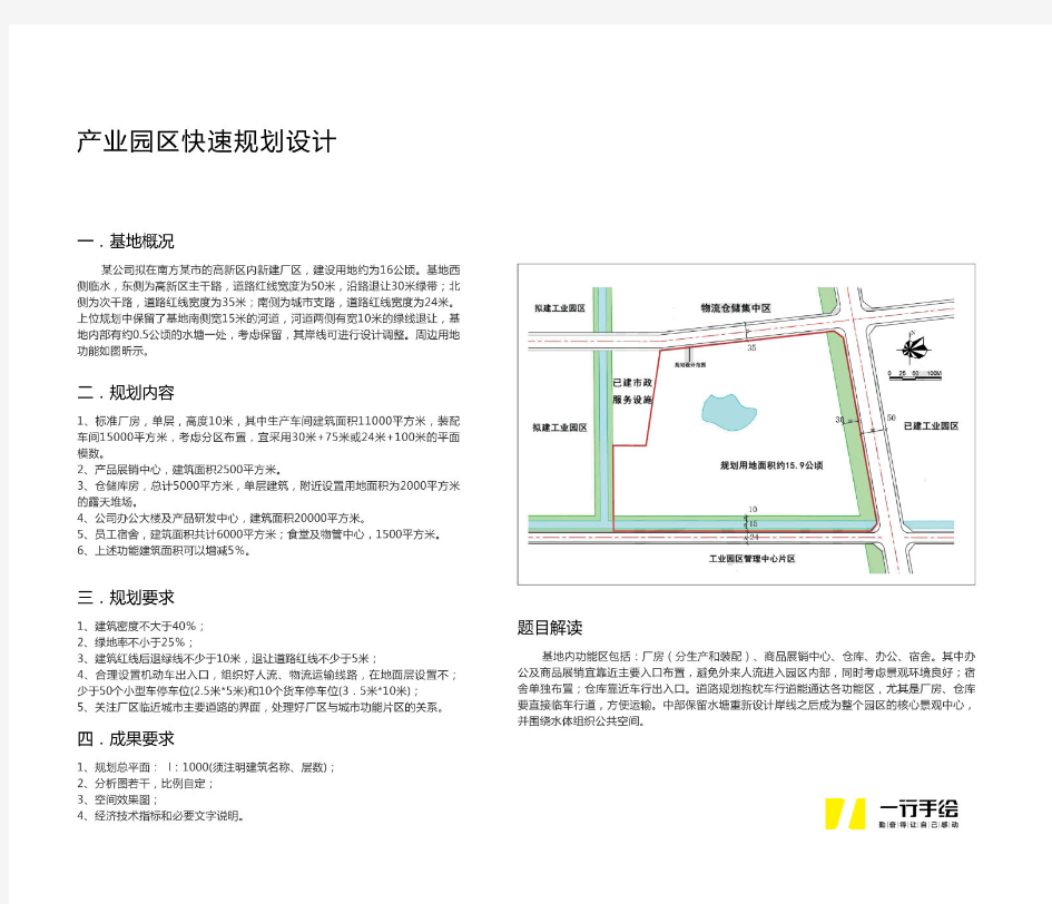 城市规划考研快题-产业园区快速规划设计