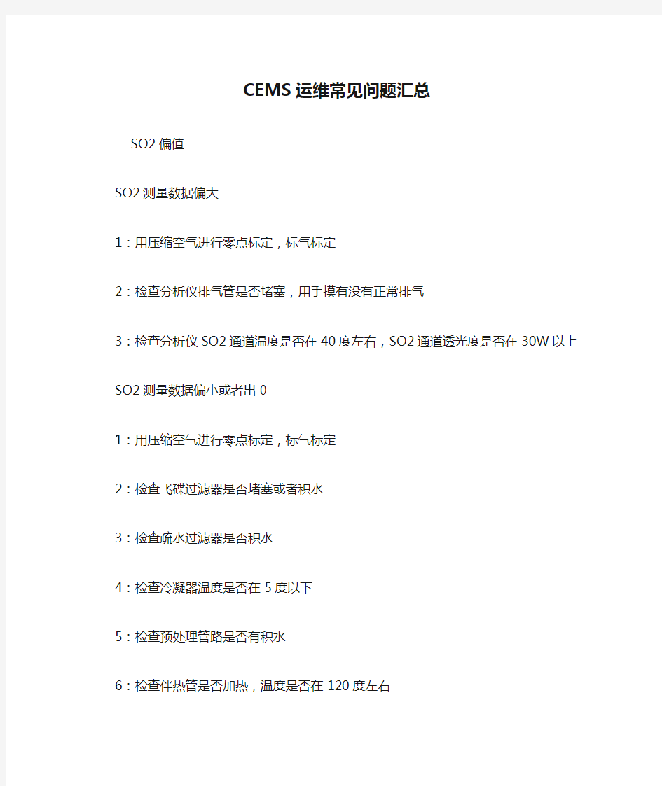 CEMS运维常见问题汇总