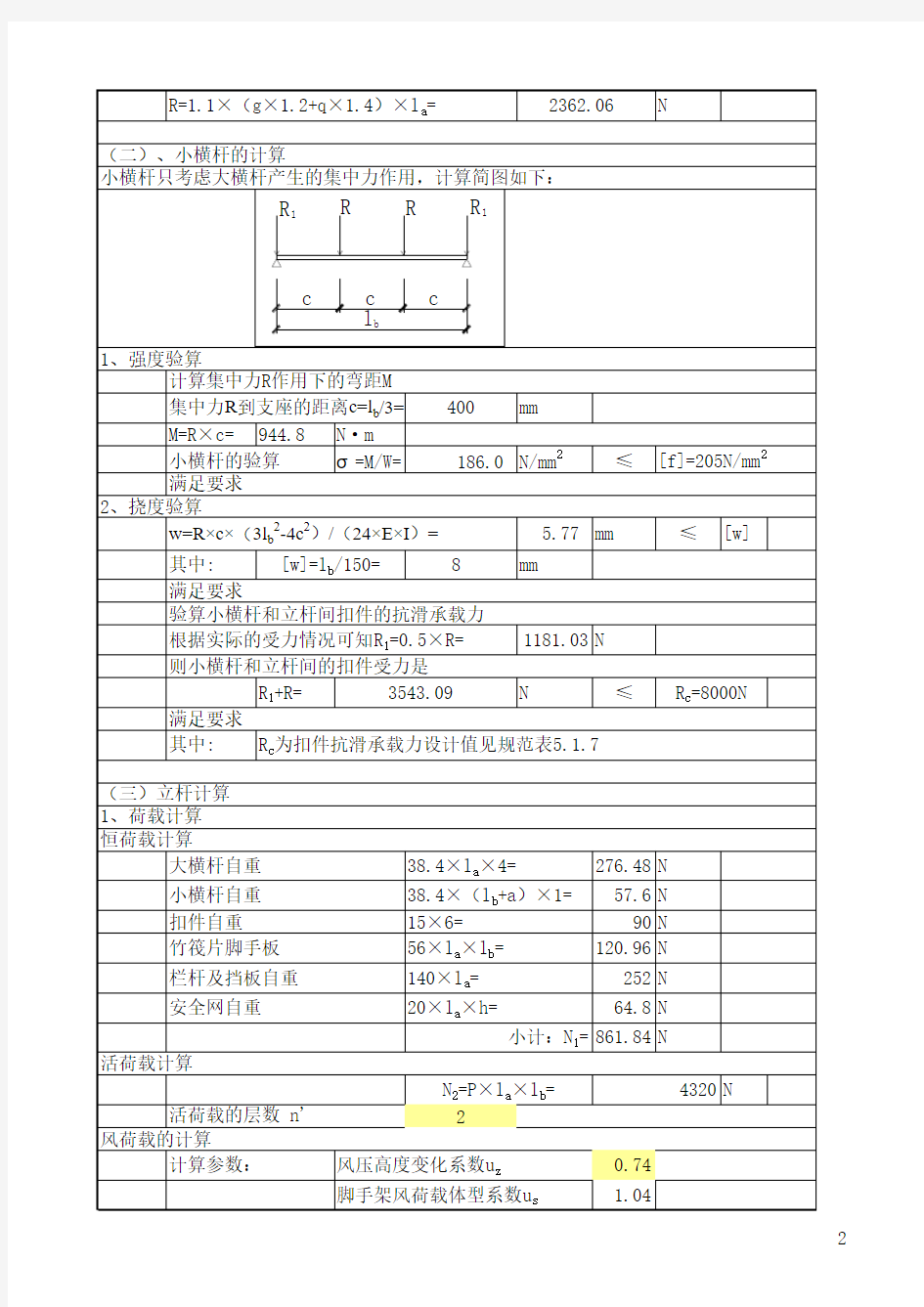 脚手架计算书钢管悬挑脚手架计算