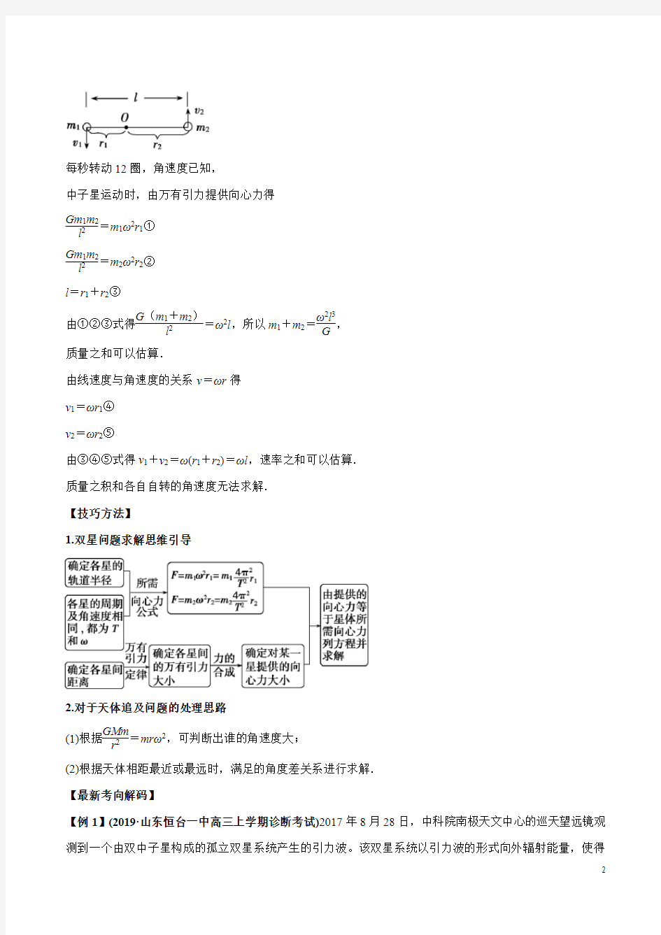 专题2.9 双星与天体追及相遇问题(教师版)