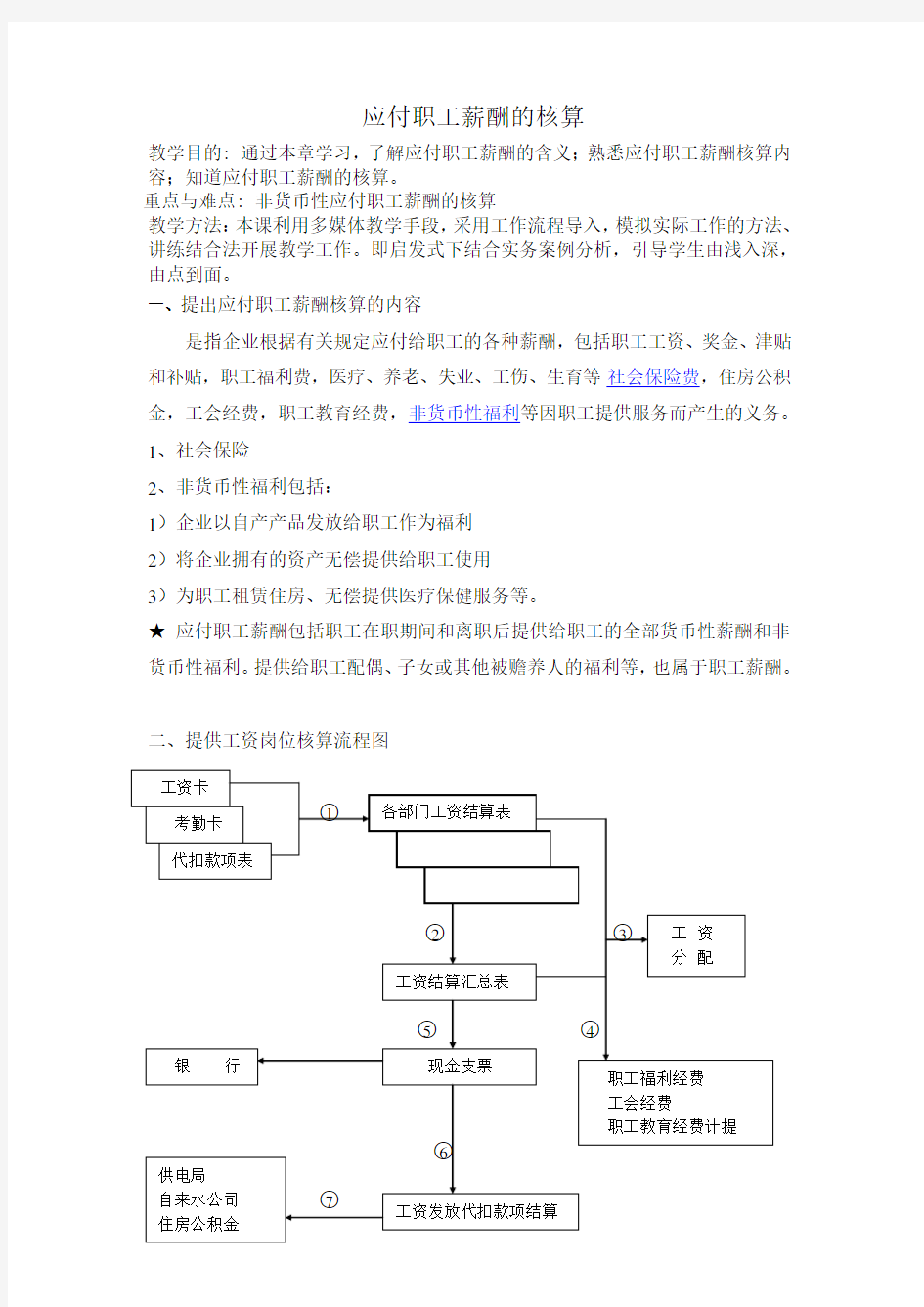 应付职工薪酬教案