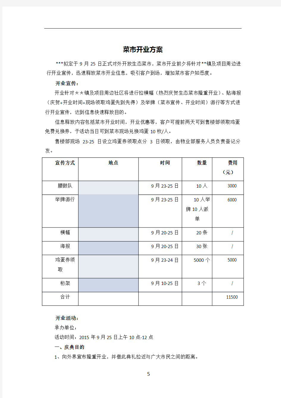 农贸市场开业庆典