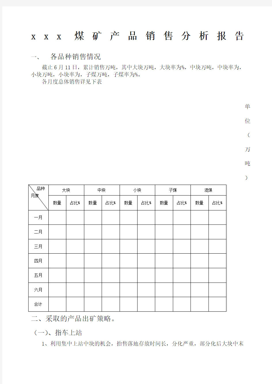 产品销售分析报告