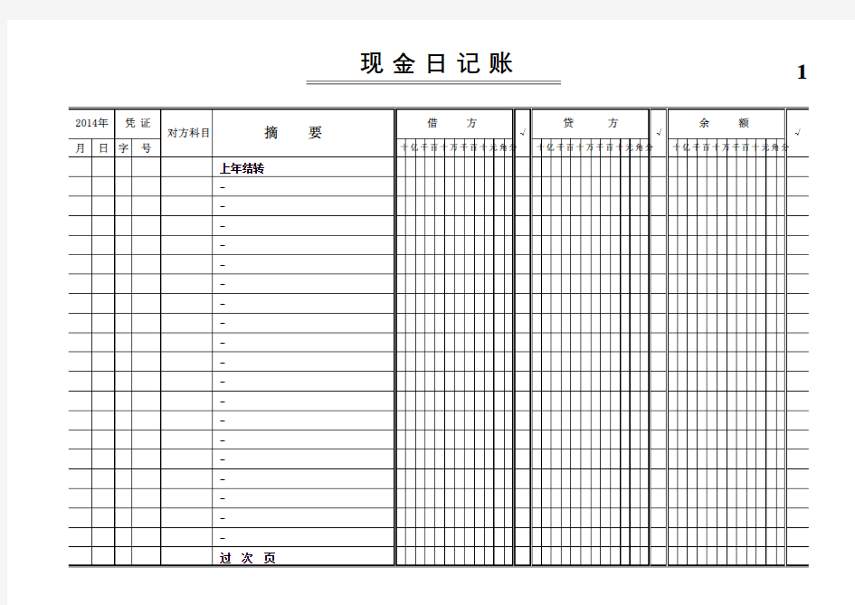 现金、银行日记账表格.xls