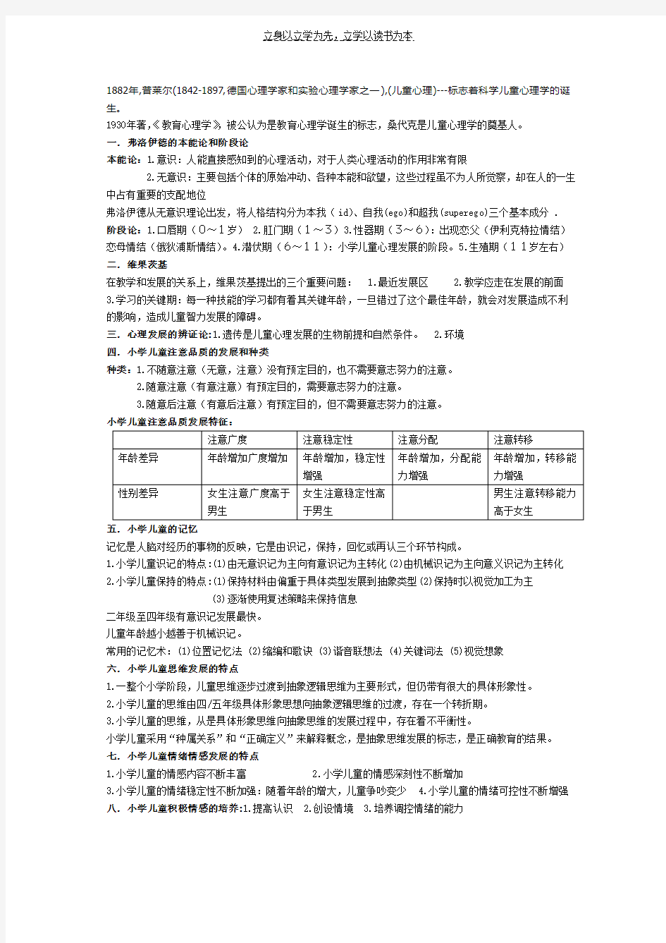 大二教育心理学复习资料