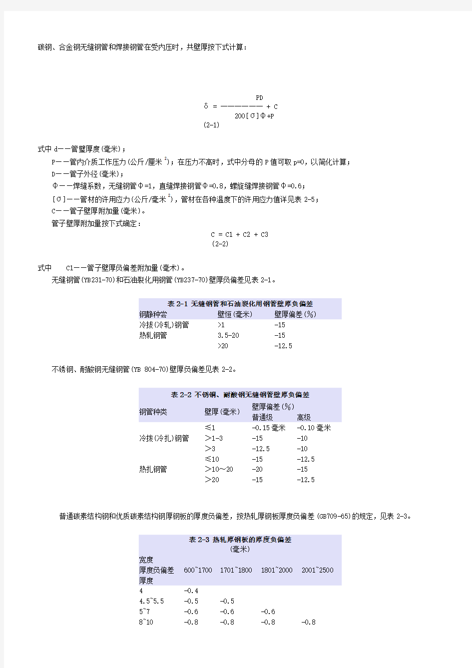 管路压力与壁厚计算方式管道压力测试