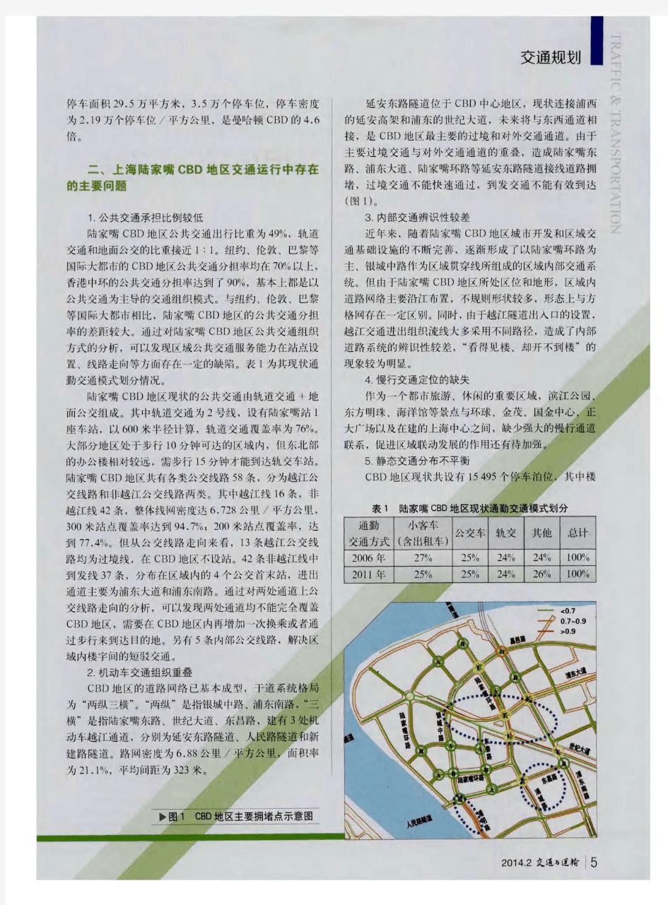 上海陆家嘴CBD地区交通组织优化研究