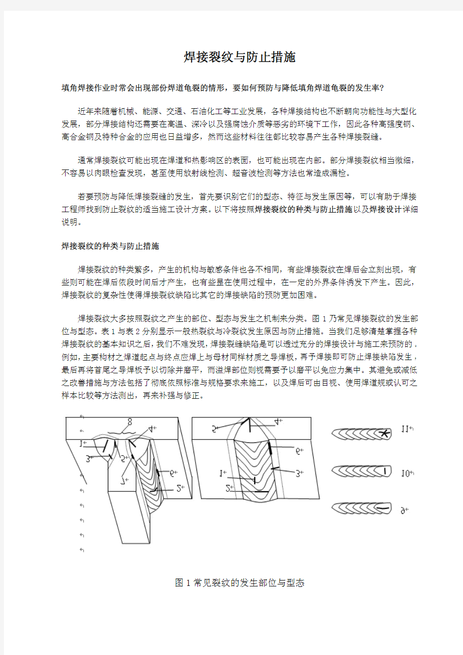 焊接裂纹的产生及防止措施