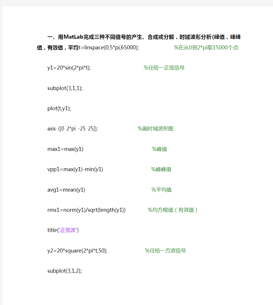 matlab信号分析