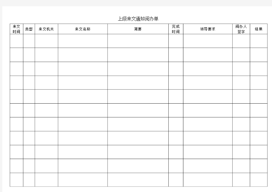 上级来文通知阅办单