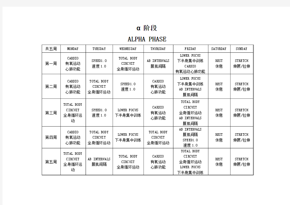 T25课表 word打印版