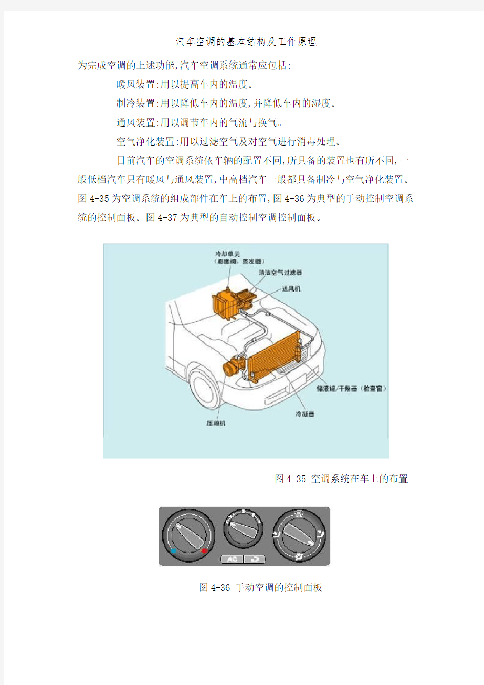 汽车空调的基本结构及工作原理