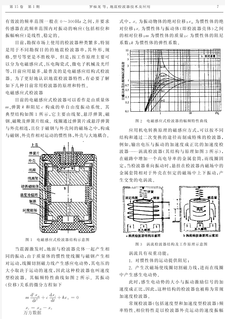 地震检波器技术及应用