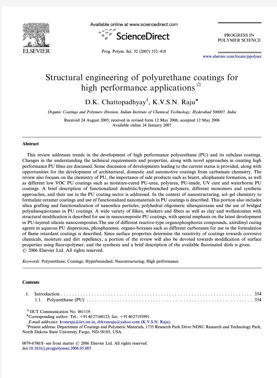 Structural engineering of polyurethane coatings for high performance applications