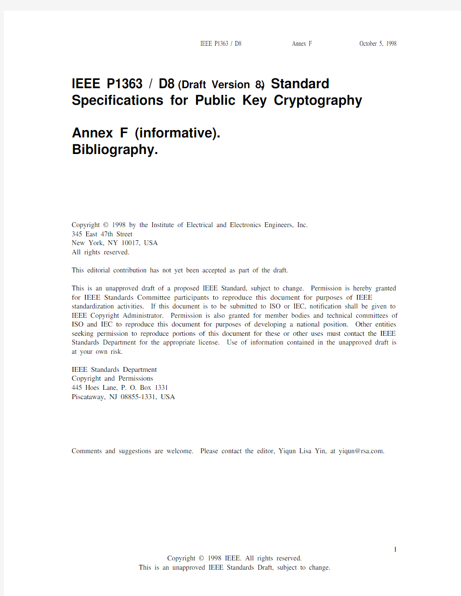 Specifications for Public Key Cryptography Annex F (informative).