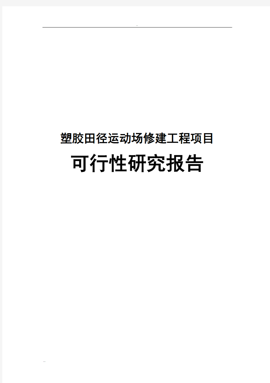 中学塑胶田径运动场建设工程可行性研究报告