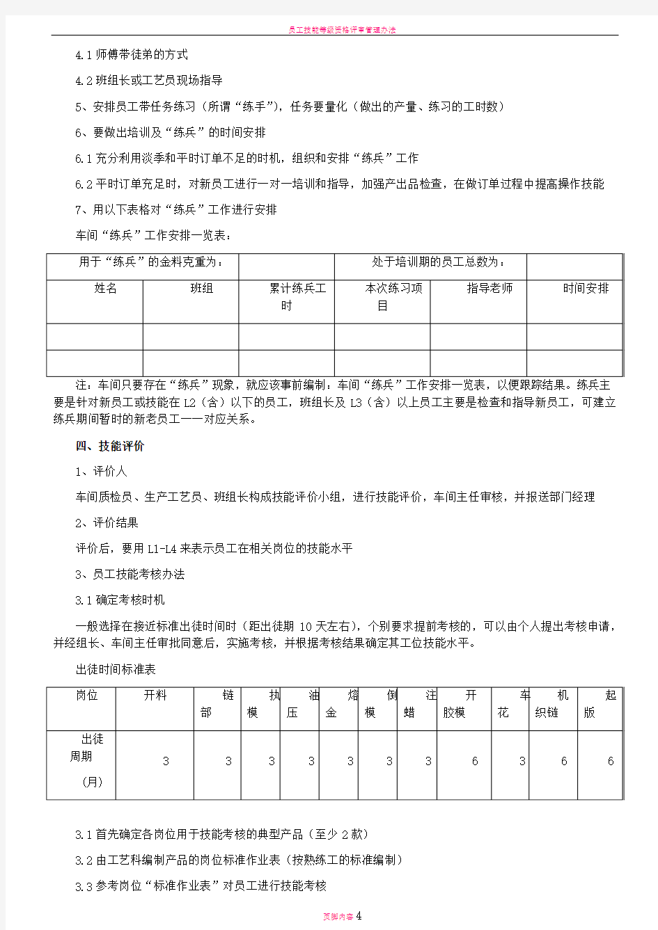 员工技能管理办法(修订版)