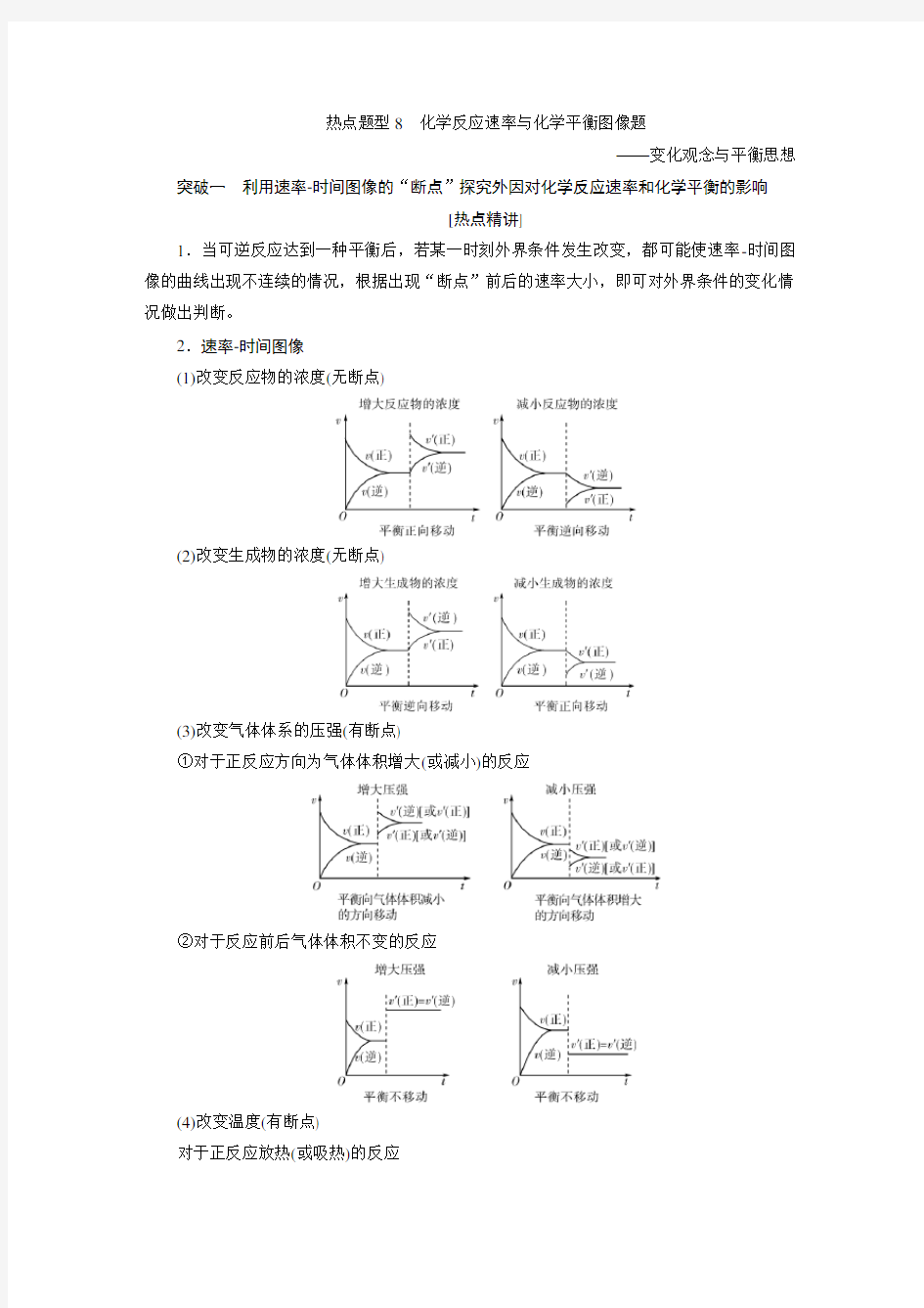 5 热点题型8 化学反应速率与化学平衡图像题